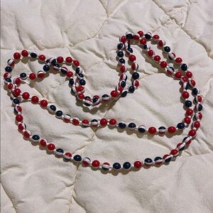 Red, White, and Blue Beaded Necklace